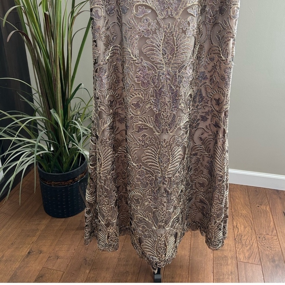 Tadashi Shoji Jemison Sequin Embroidered Gown, Size 8. - Picture 9 of 14